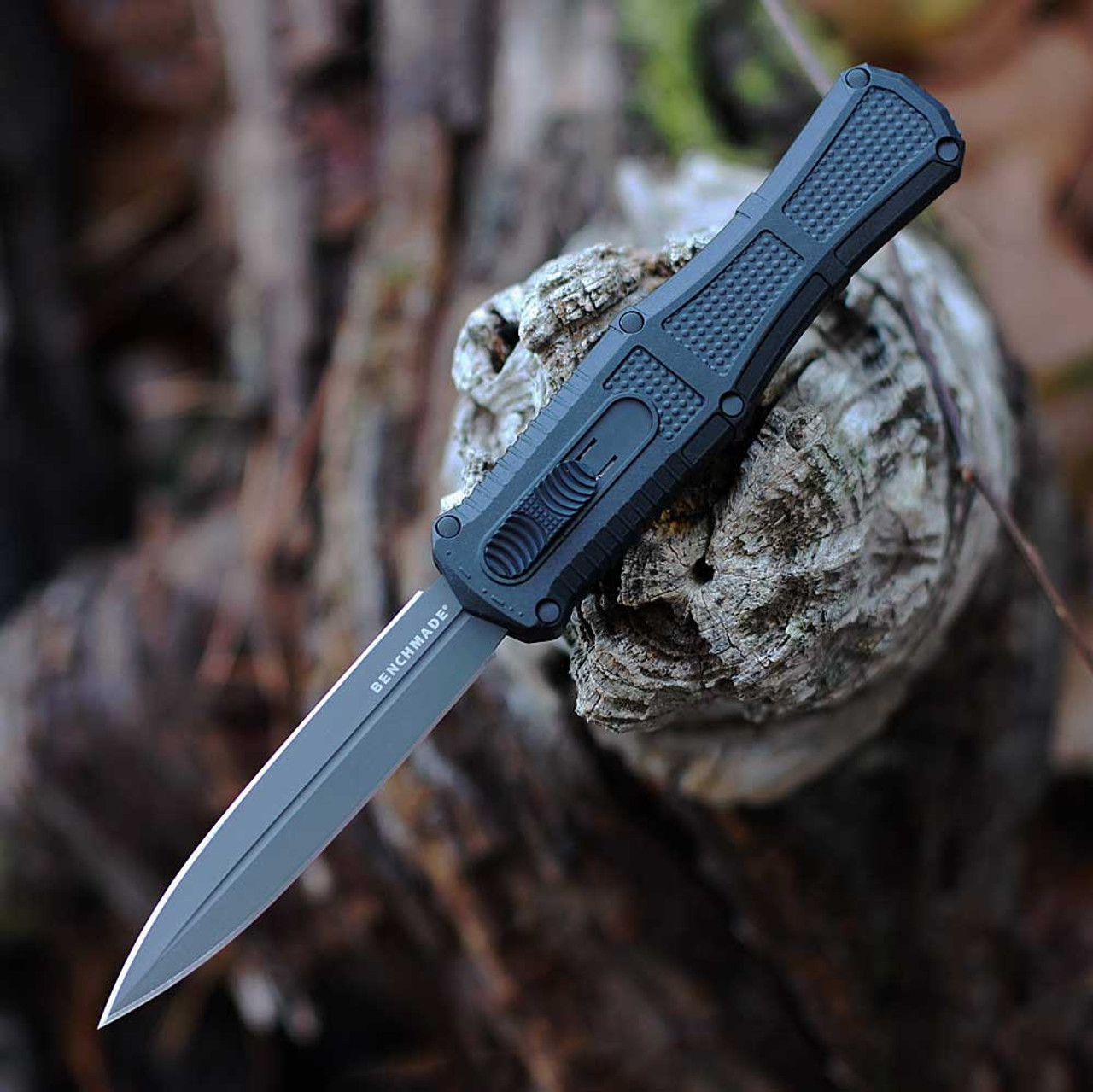 Benchmade Claymore OTF Automatic 3370GY knife 3.89 inch D2 Smoke Gray Dagger blade