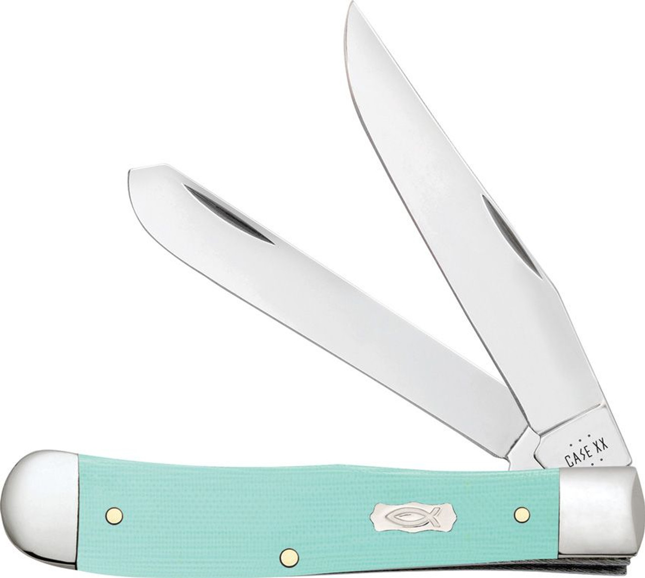 Case Trapper 18100 Smooth SeaFoam Green G-10 Ichthus (10254 SS)