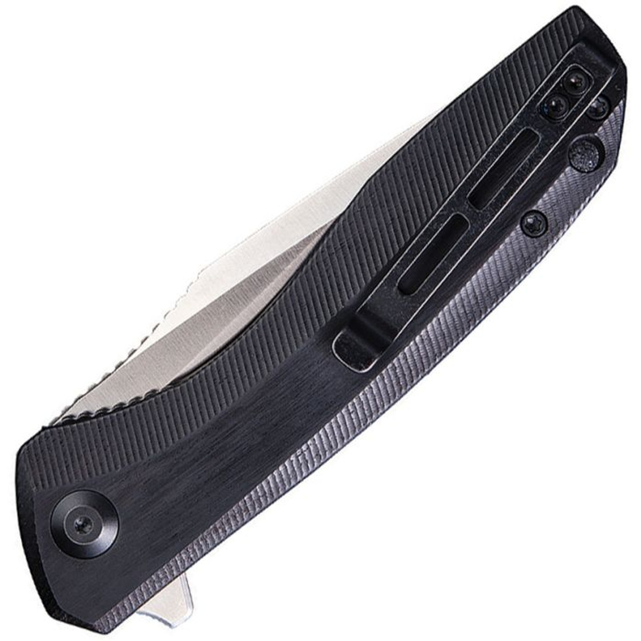 CIVIVI Knives Baklash (CIVC801E) 3.5" 9Cr18MoV Satin Drop Point Plain Blade, Ebony Wood Handle
