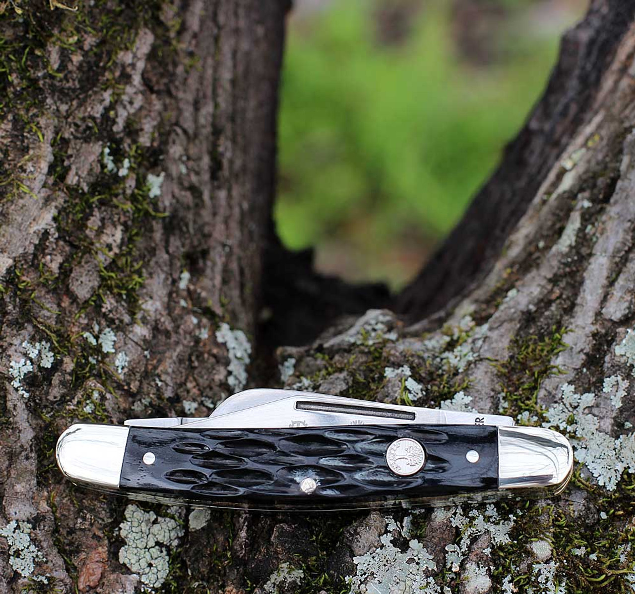 Boker Traditional Series Medium Stockman (BO110853) Mirror Polished D2 Clip, Sheepsfoot, and Pen Blades, Black Jigged Bone Handle with Nickel Silver Bolsters