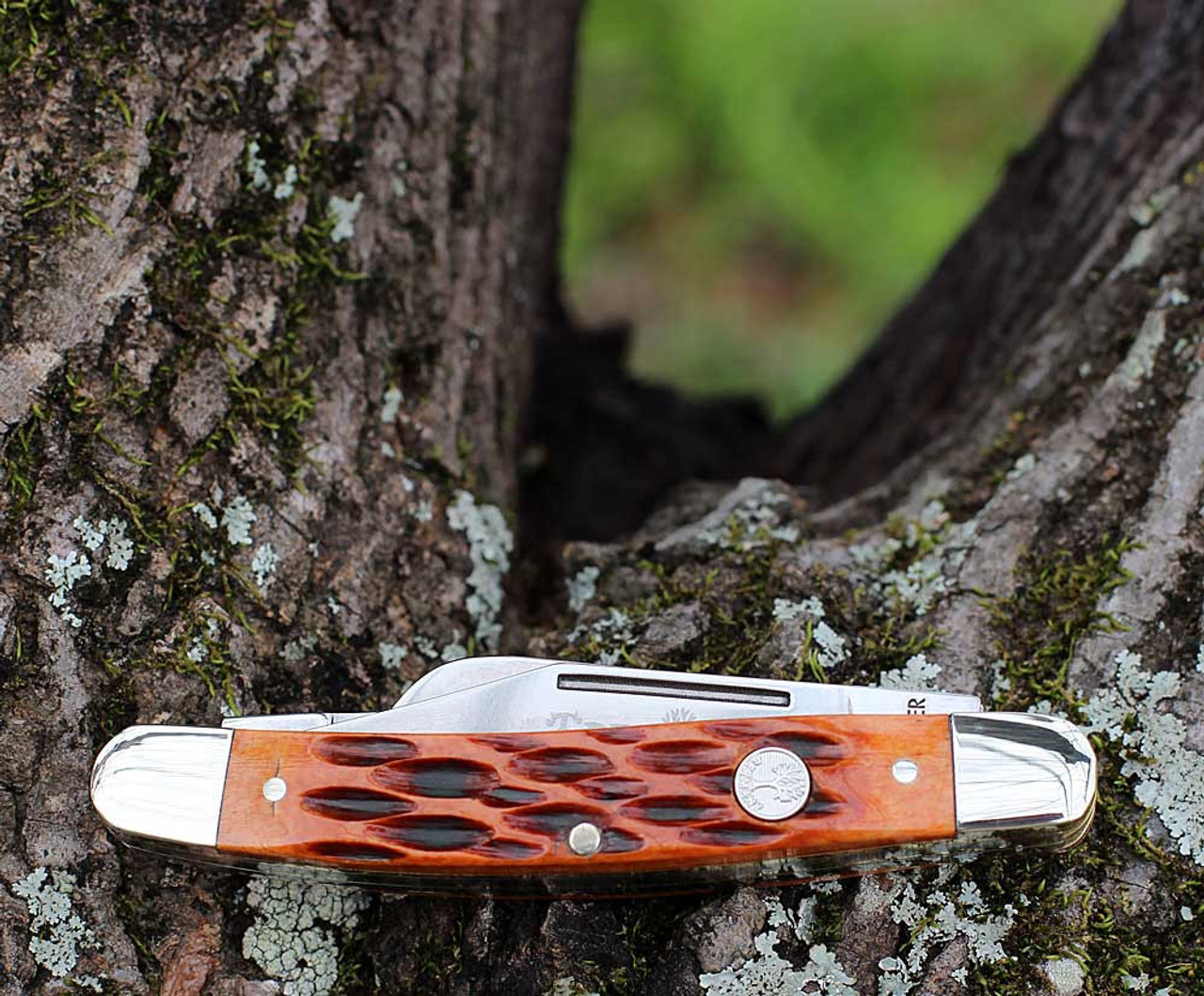 Boker Traditional Series Medium Stockman (BO110852) Mirror Polished D2 Clip, Sheepsfoot, and Pen Blades, Brown Jigged Bone Handle with Nickel Silver Bolsters