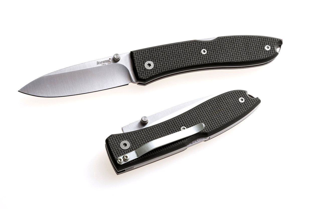 Lionsteel Opera Lockback Black G-10 ( 2.91" D2) 8800 BK