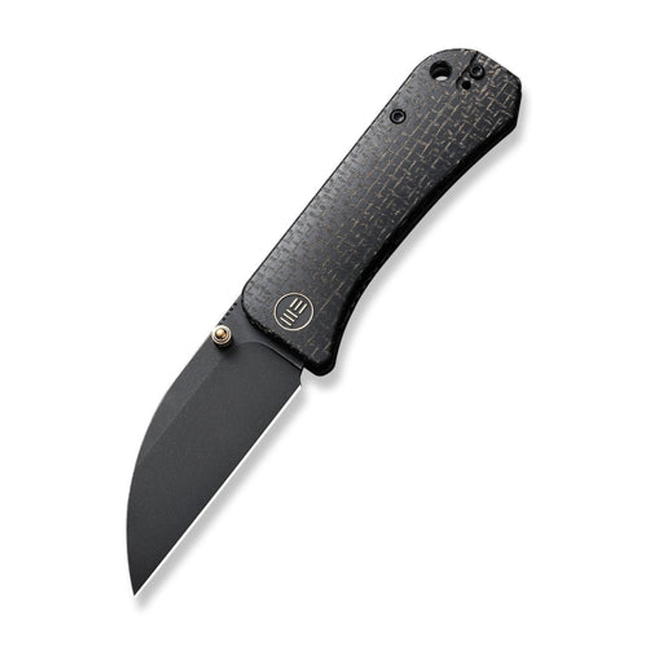 WE Knife Banter Wharncliffe (WE19068J-1) 2.85" CPM S35VN Black Stonewashed Wharncliffe Plain Blade, Black Burlap Micarta Handle