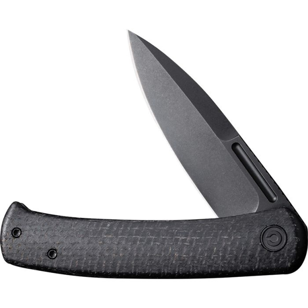 CIVIVI Knives Caetus (CIVC21025C2) 3.48" 14C28N Blackwashed Spear Point Plain Blade, Black Burlap Micarta Handle