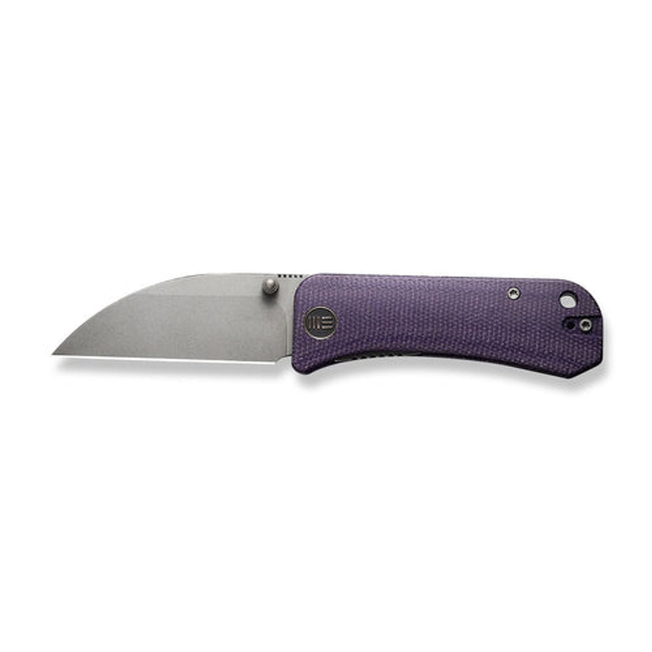 WE Knife Banter Wharncliffe (WE19068J-2) 2.85" CPM S35VN Gray Stonewashed Wharncliffe Plain Blade, Purple Canvas Micarta Handle