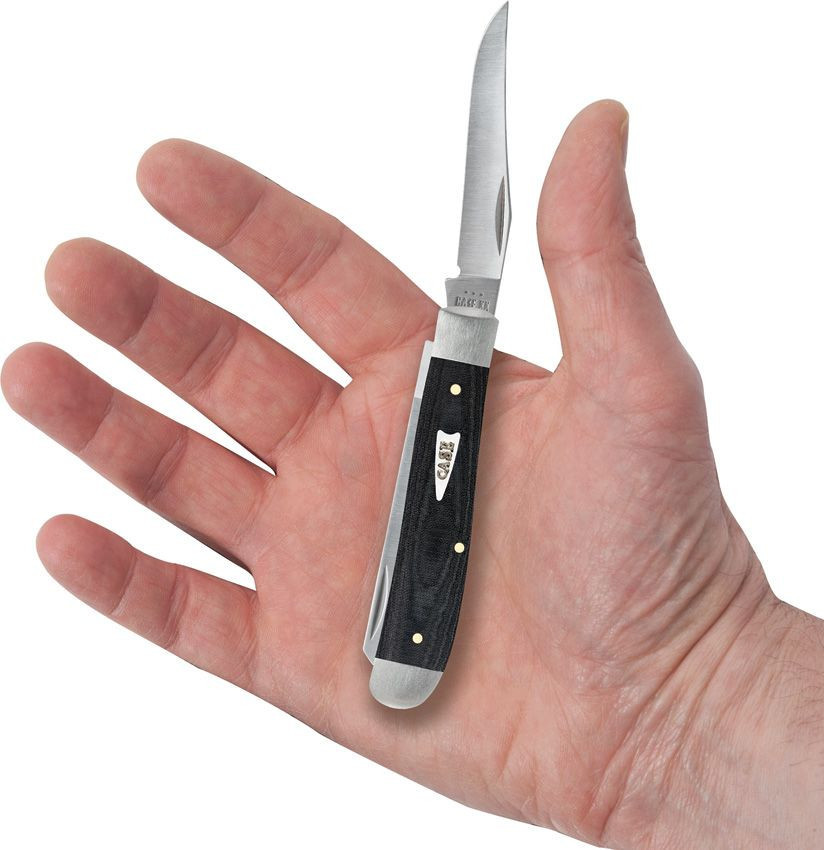 Case Mini Trapper | 27822 Smooth Black Micarta | Knifeworks