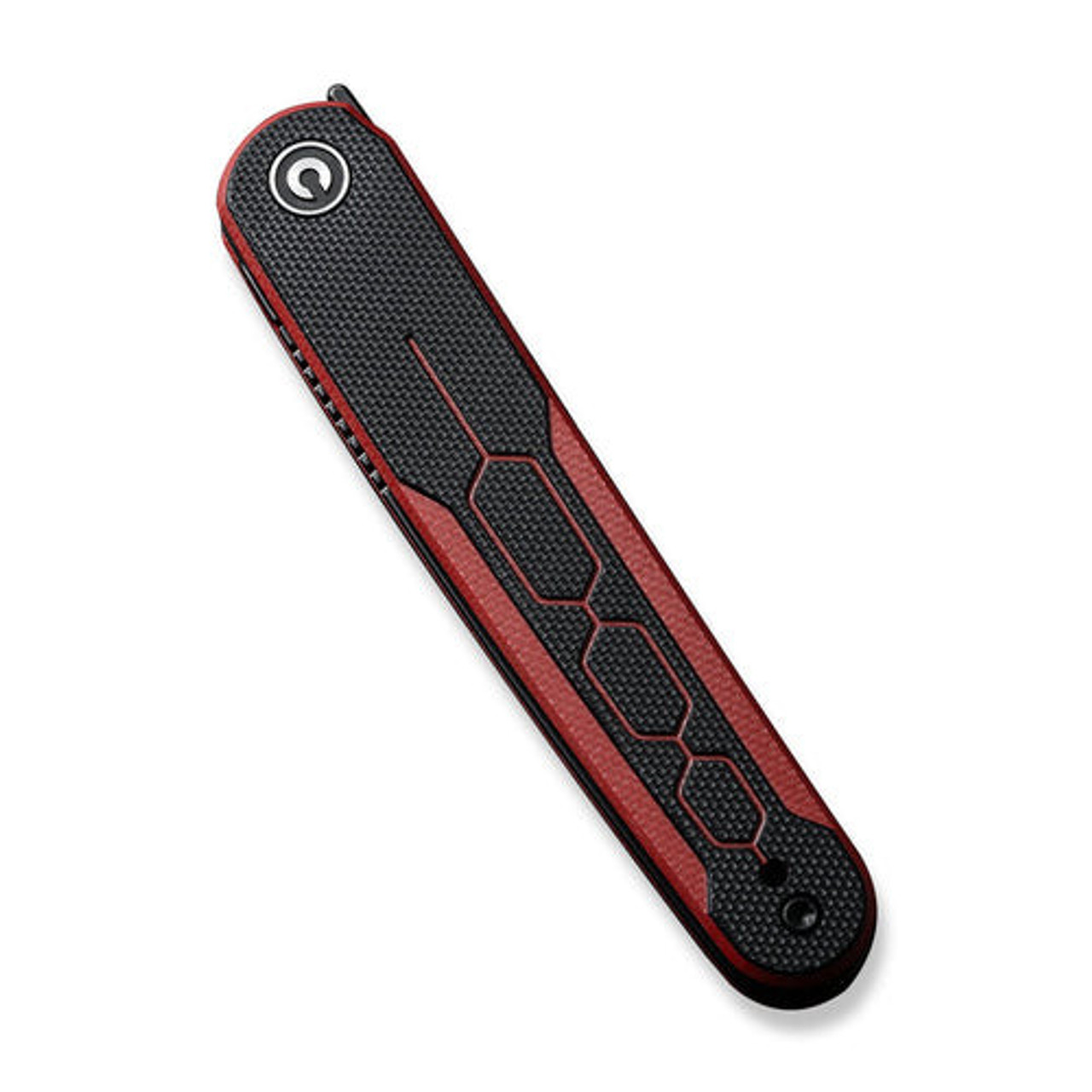 CIVIVI KwaiQ (C23015-1) 2.97" Nitro-V Black Stonewashed Tanto Plain Blade, Burgundy/Black G-10 Handle