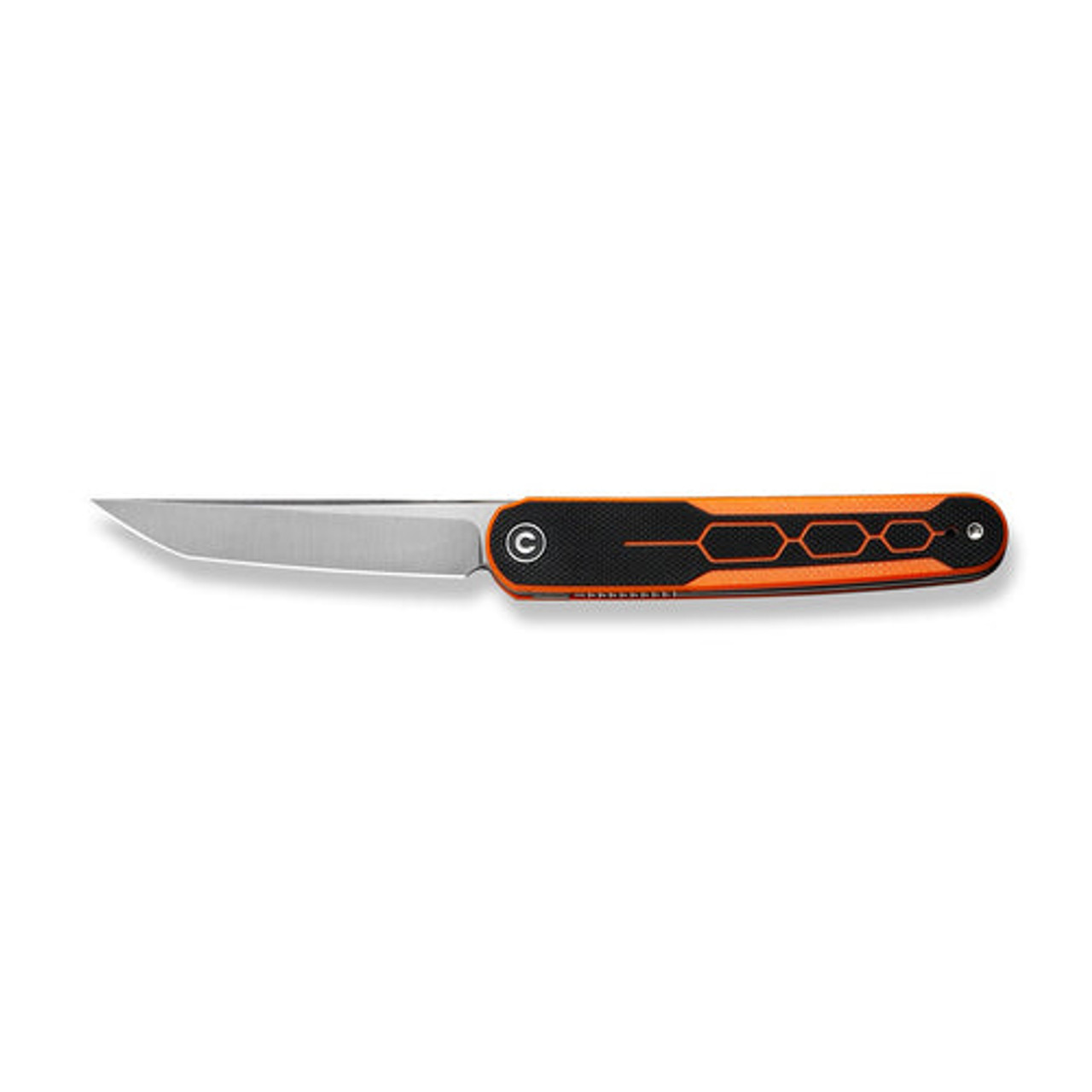 CIVIVI KwaiQ (C23015-2) 2.97" Nitro-V Satin Tanto Plain Blade, Orange/Black G-10 Handle