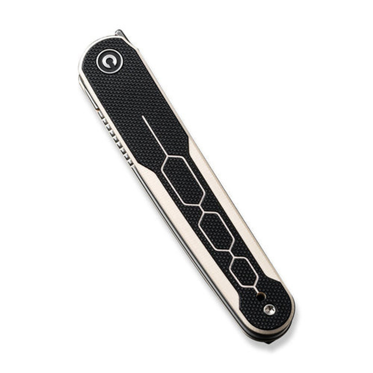 CIVIVI KwaiQ (C23015-DS1) 2.97" Damascus Tanto Plain Blade, Ivory/Black G-10 Handle