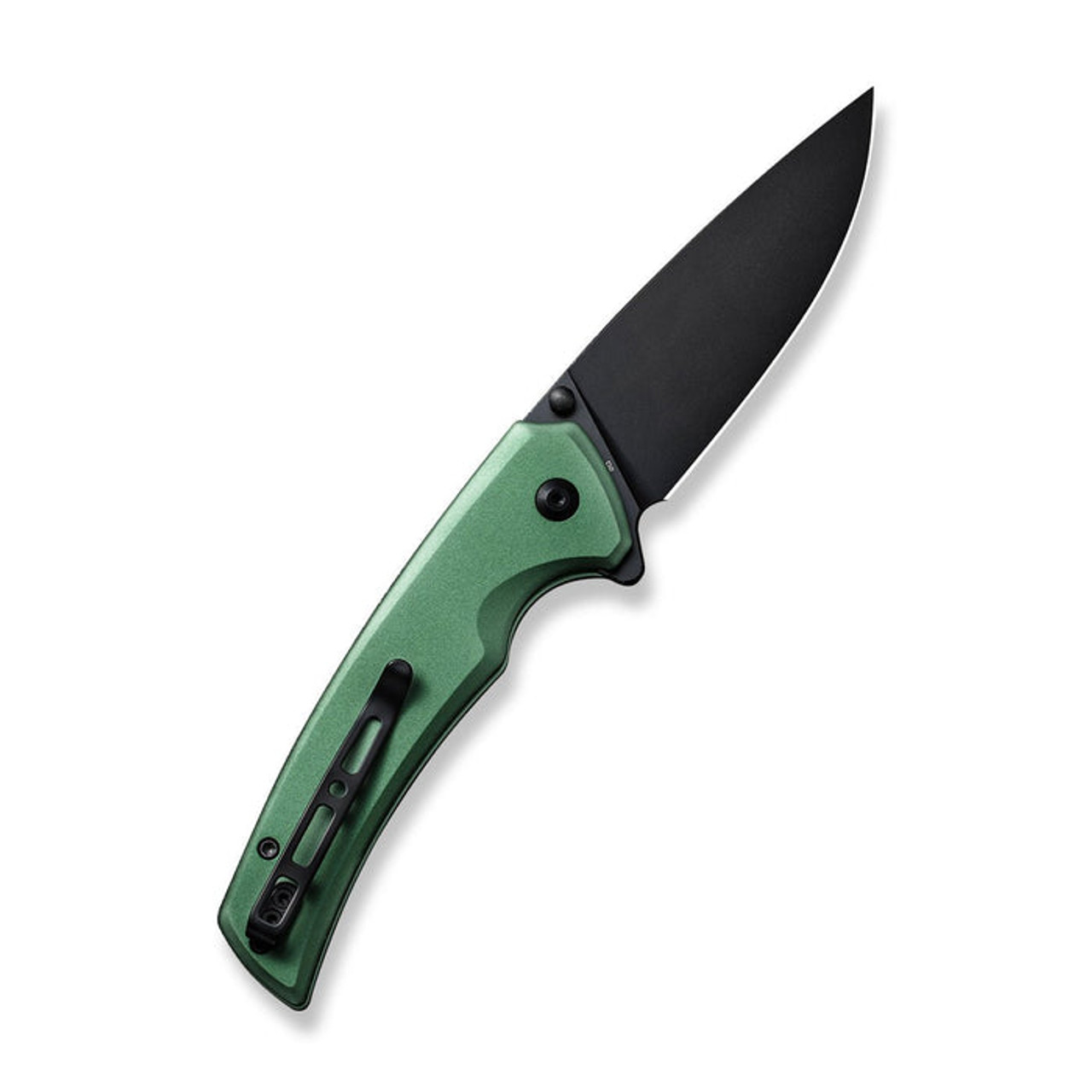 Sencut Serene (S21022B5) 3.48" D2 Black Drop Point Plain Blade, Green Aluminum Handle