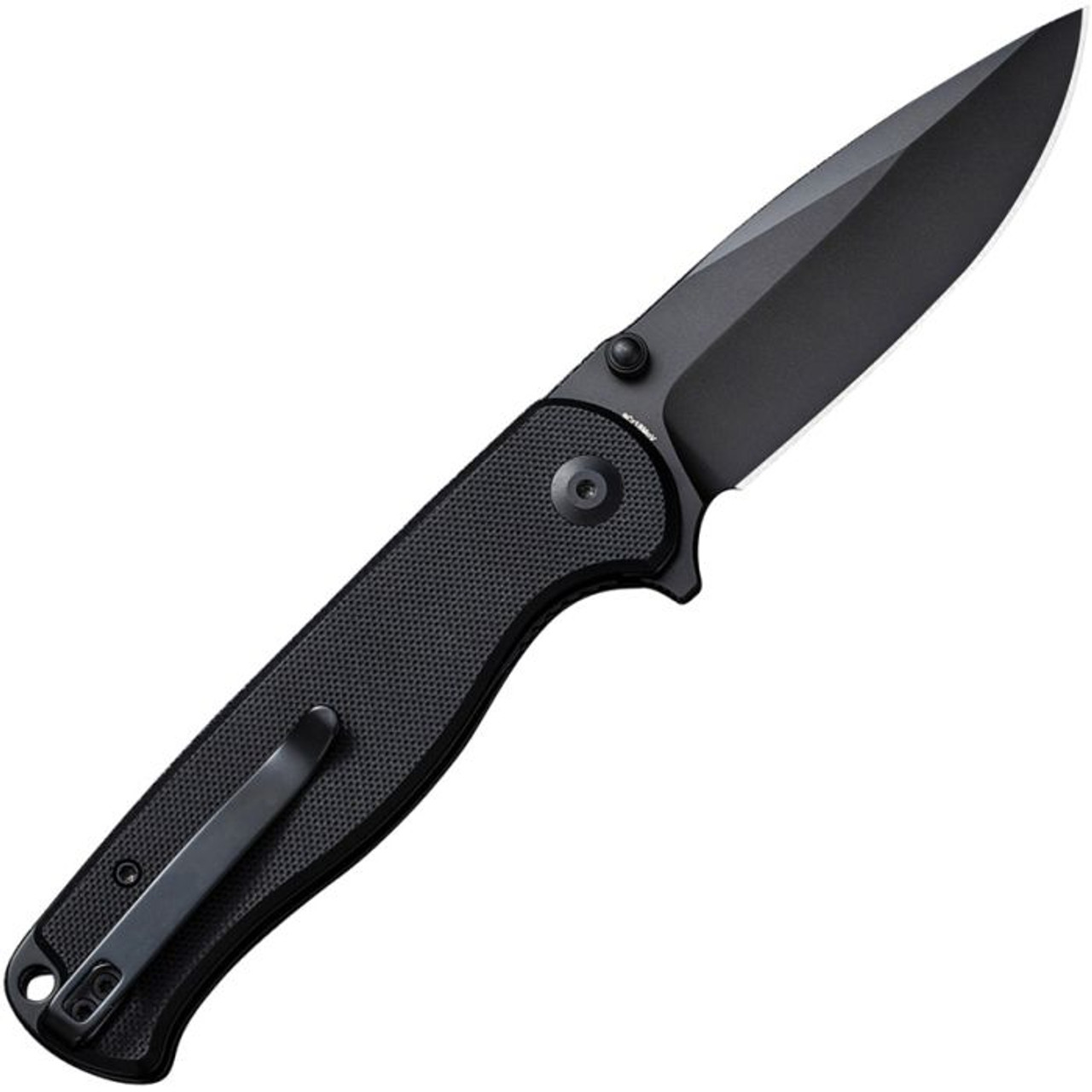 Sencut Errant (S23054B1) 3.45" 9Cr18MoV Black Drop Point Plain Blade, Black G-10 Handle