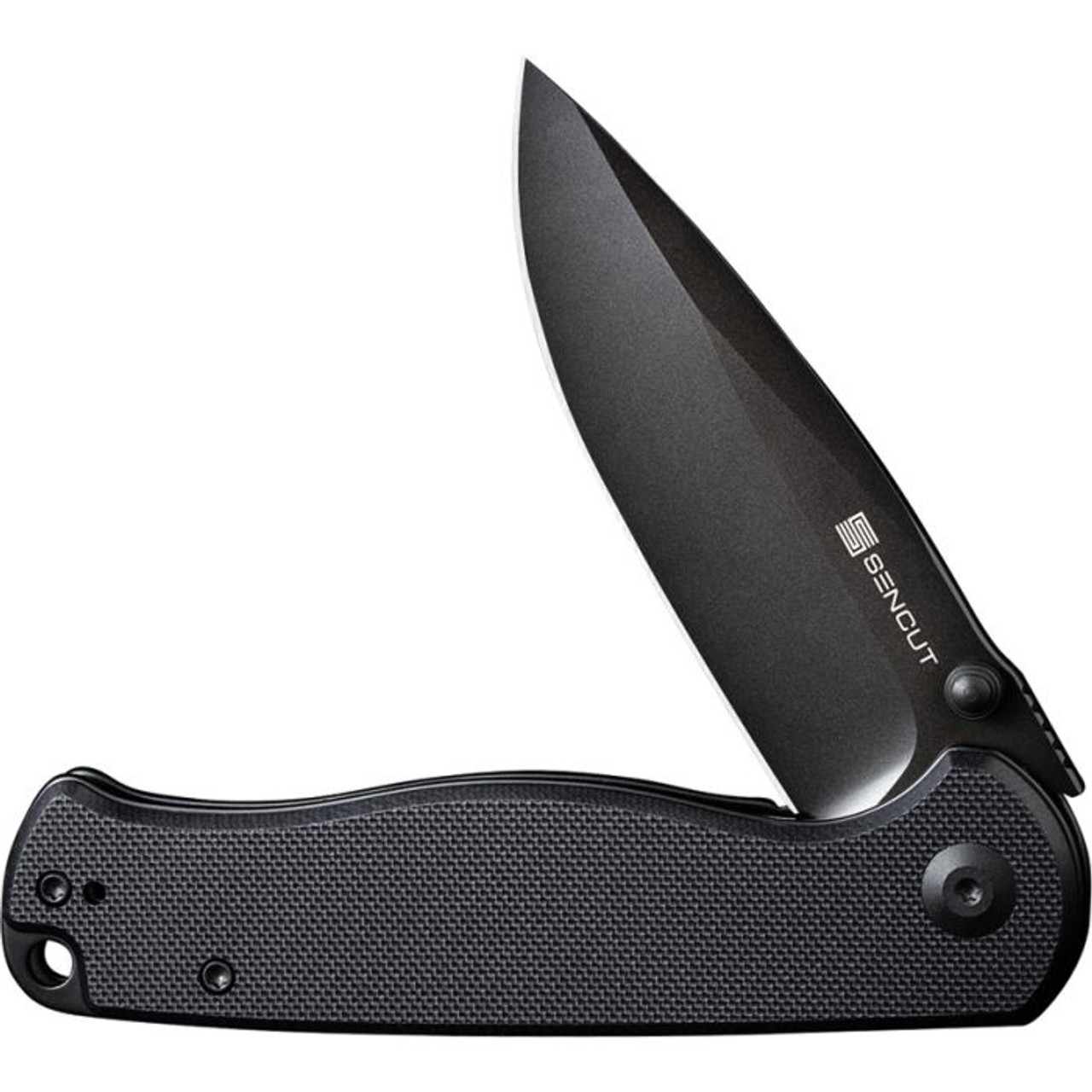 Sencut Errant (S23054B1) 3.45" 9Cr18MoV Black Drop Point Plain Blade, Black G-10 Handle