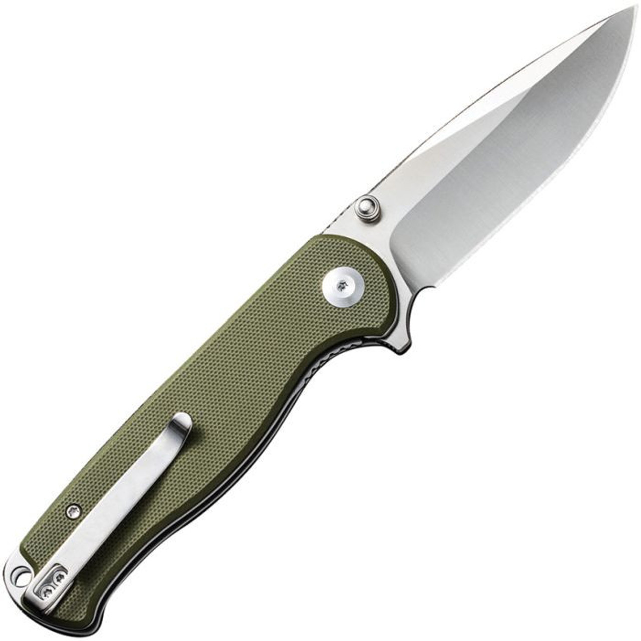Sencut Errant (S23054B2) 3.45" 9Cr18MoV Satin Drop Point Plain Blade, OD Green G-10 Handle