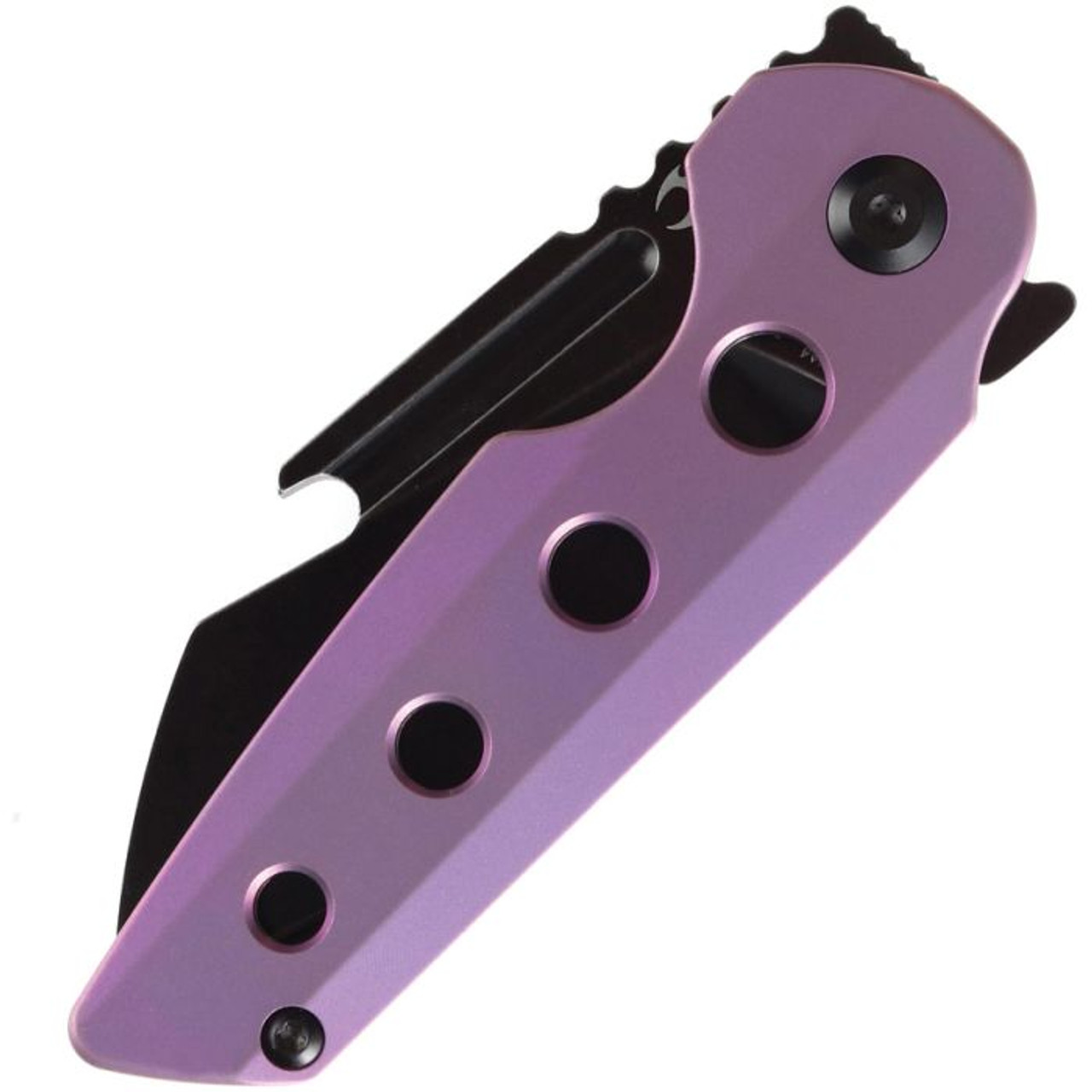 Kansept Knives Rafe (K2048A4) 2.6" CPM-S35VN Blackwashed Wharncliffe Plain Blade, Purple Anodized Titanium Handle