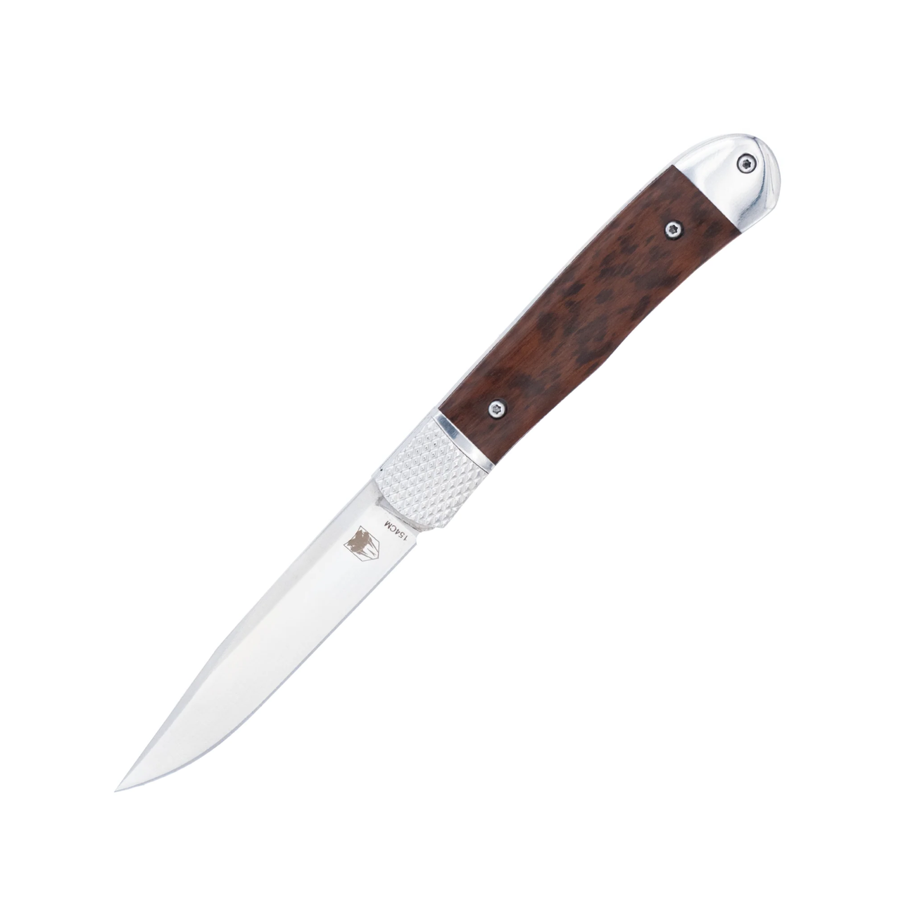 CobraTec Trapper Hidden Release Automatic (CTTHRSNW154CM) - 3.125 Satin 154CM Steel Drop Point Plain Blade, Snakewood Handle
