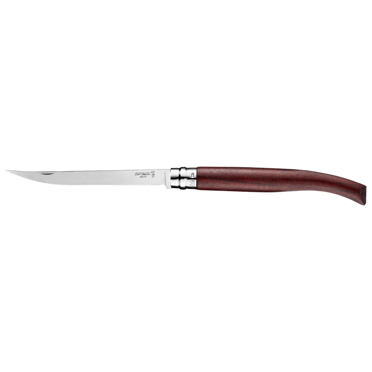 Opinel No.15 Effile (OP002557) 5.75" Stainless Steel Polished Fillet Plain Blade, Padouk Wood Handle