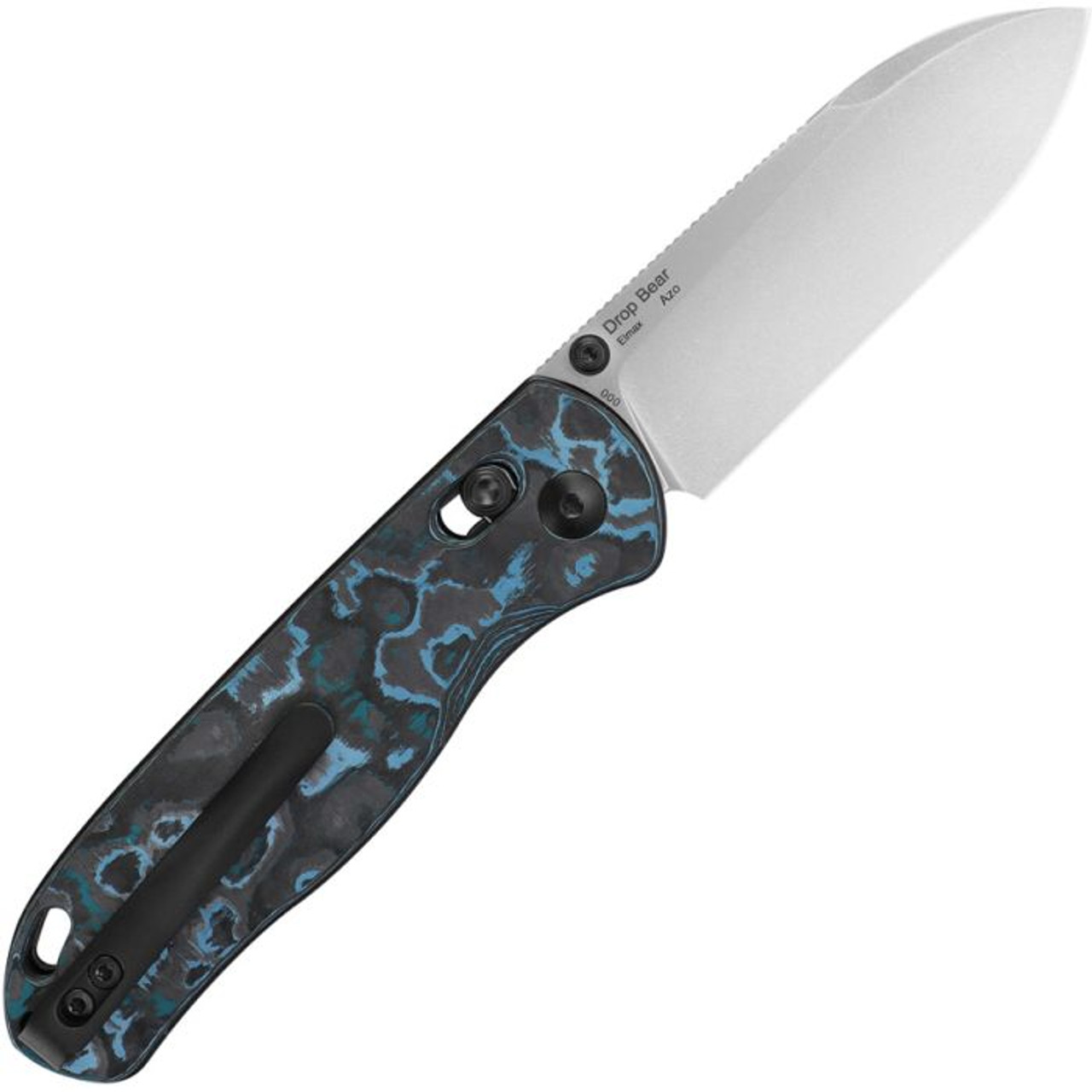 Kizer Cutlery Drop Bear (KI3619A2) 2.97" Elmax Satin Drop Point Plain Blade, Artic Storm Fatcarbon Handle