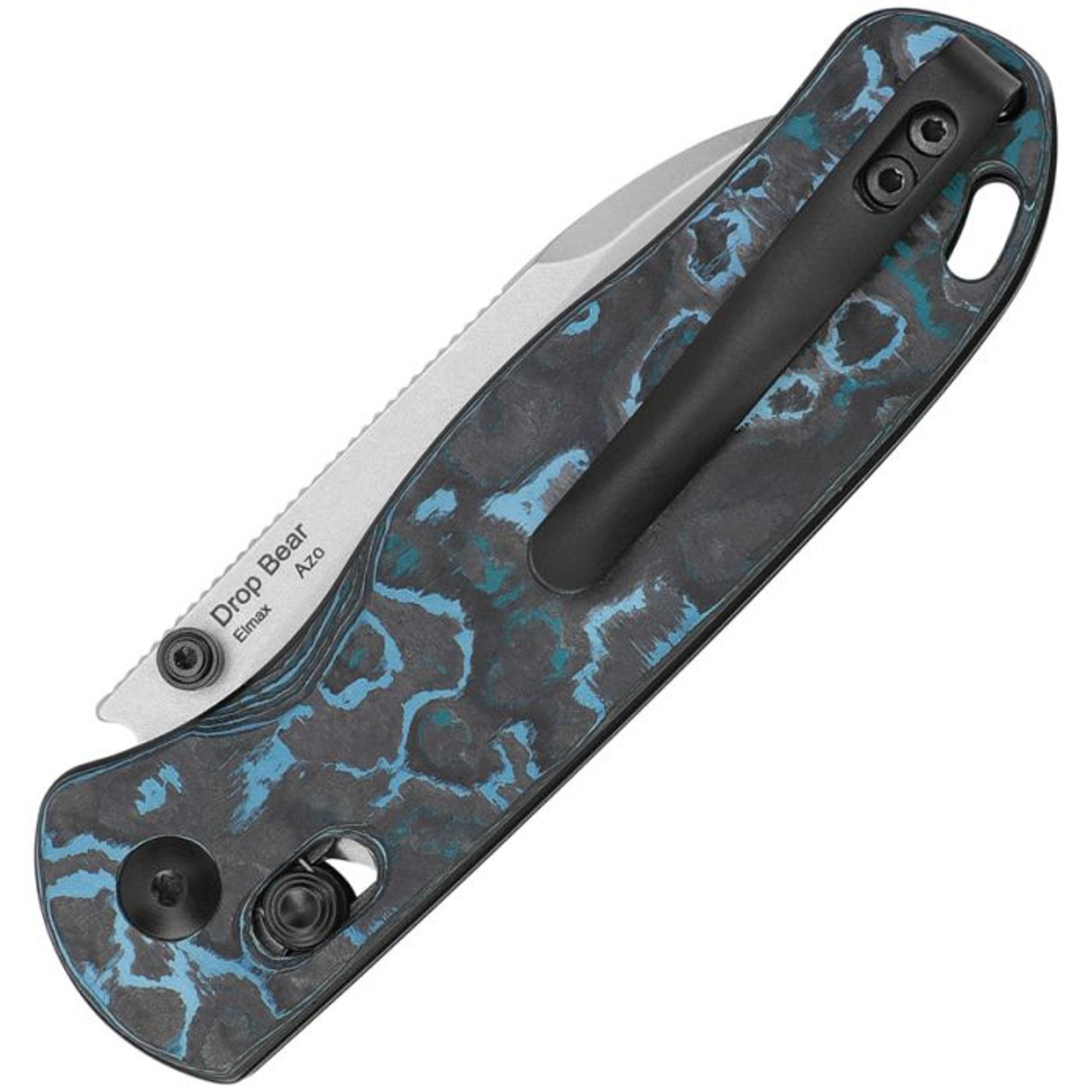 Kizer Cutlery Drop Bear (KI3619A2) 2.97" Elmax Satin Drop Point Plain Blade, Artic Storm Fatcarbon Handle