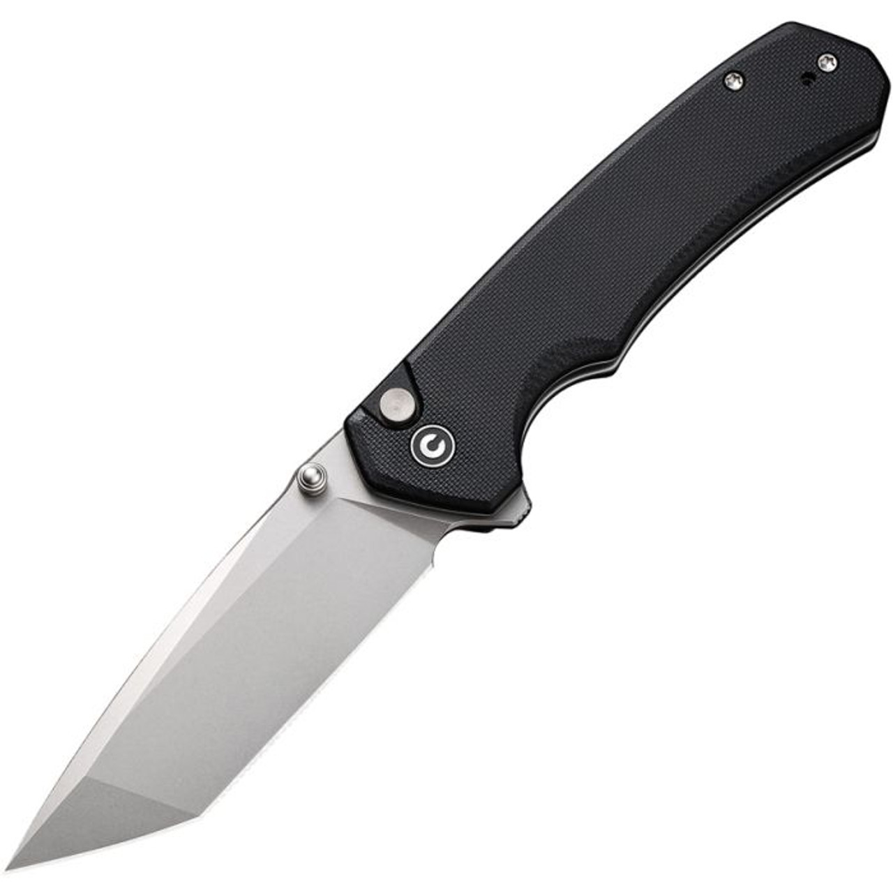 CIVIVI Knives Brazen (CIVC19059C1) 3.46" 14C28N Stonewashed Tanto Plain Blade, Black G-10 Handle