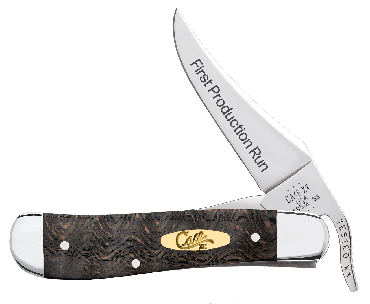 Case Russlock 94002 Smooth Black Curly Oak First Production Run (71953L SS)