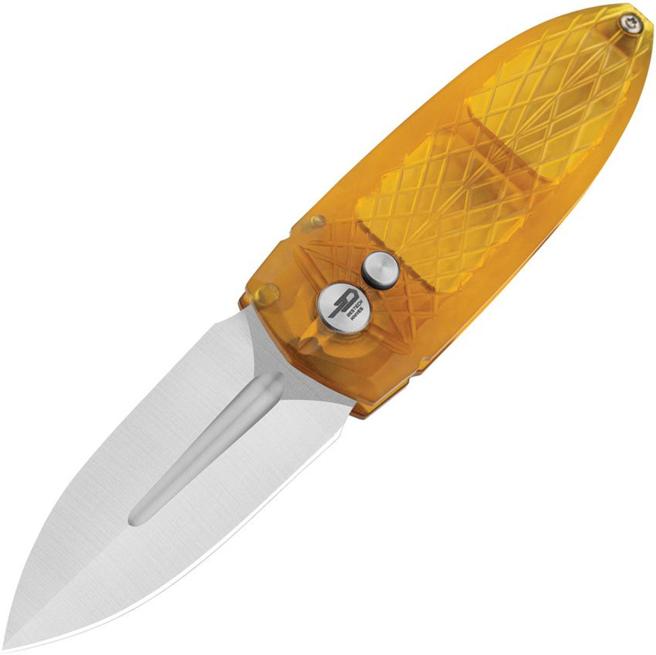 Bestech QuQu Folding Knife (BG57D-1) - 2.20" Satin 14C28N Spear Point Plain Blade, Ultem Handle