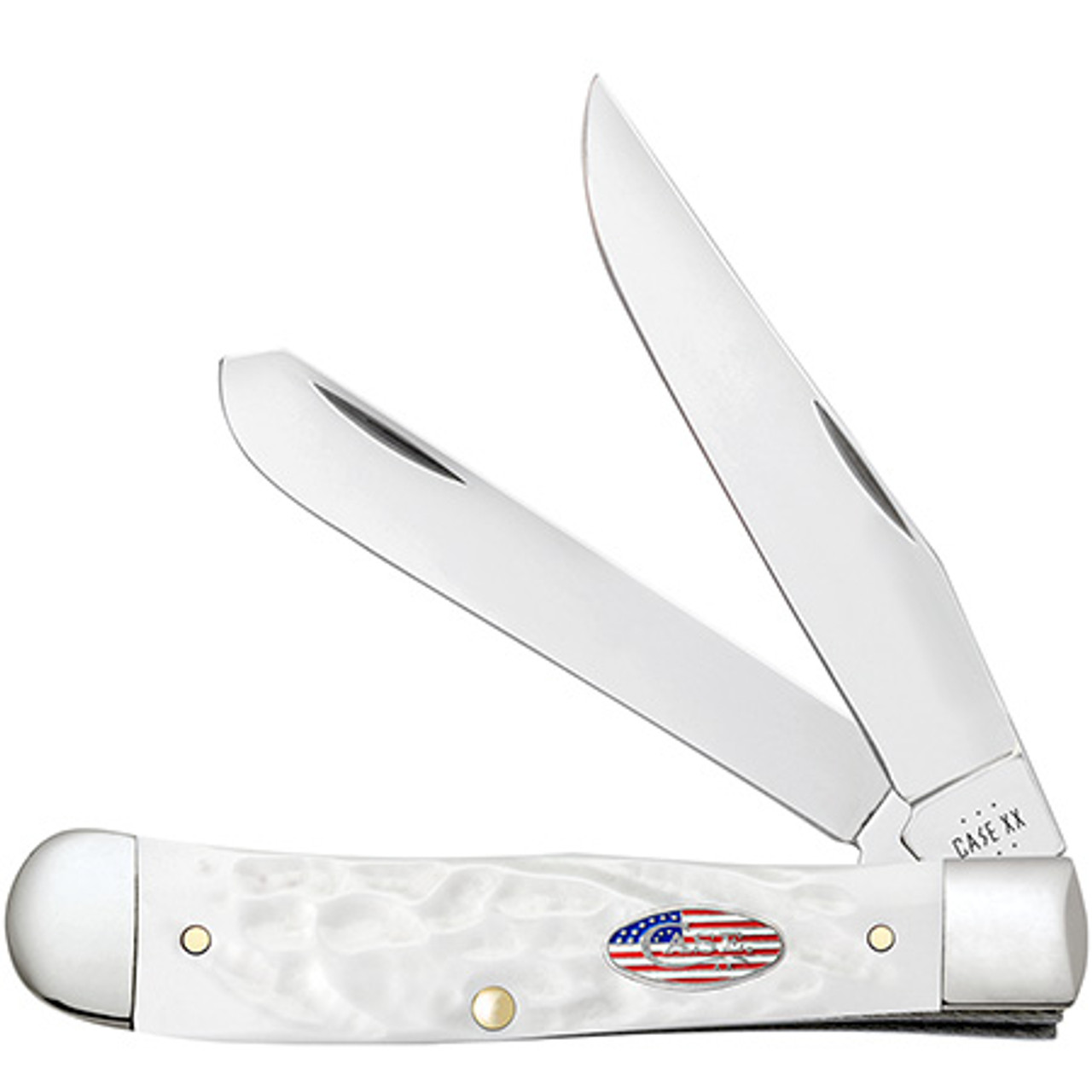 Case Trapper 14100 White Synthetic Rough Jigged (6254 SS)