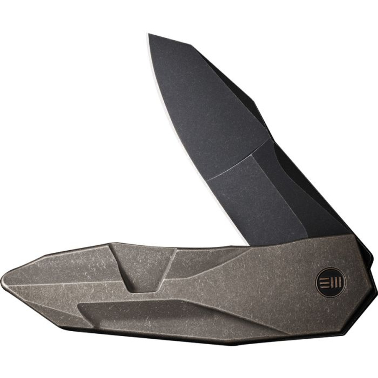 We Knife Solid (WE220283) 3.88" CPM-20CV Blackwashed Spear Point Plain Blade, Bronze Stonewashed 6AL4V Titanium Handle
