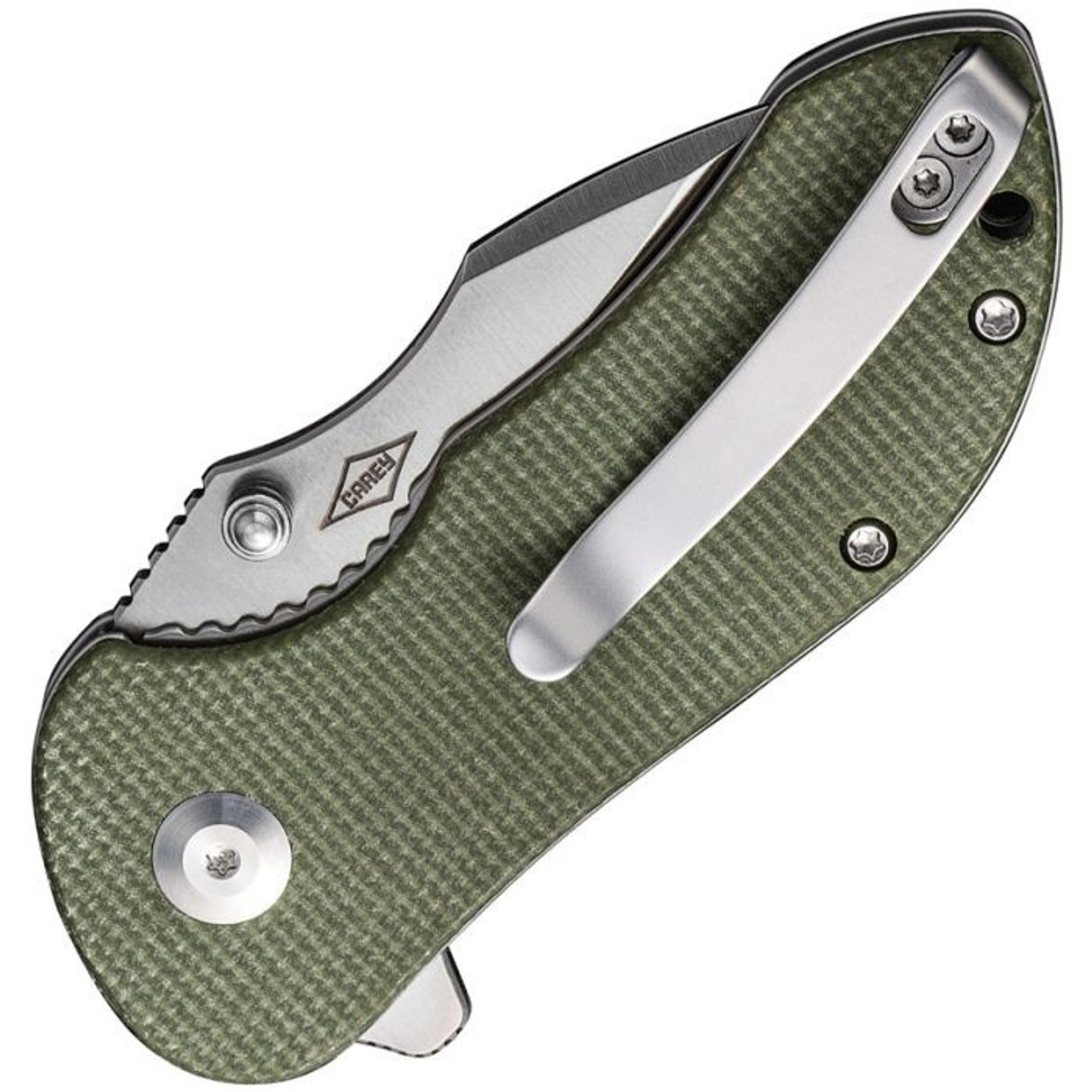 CIVIVI Knives Gordo (CIVC22018C2) 2.51" D2 Satin Drop Point Plain Blade, Olive Canvas Micarta Handle