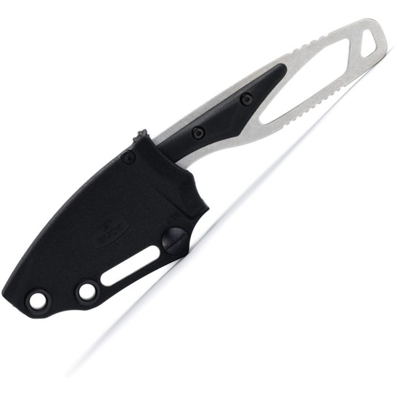 Buck Knives 630 PakLite 2.0 Hide Knife (BU630BKS) 2.75" 420HC Stonewashed Drop Point Plain Blade, Black Glass Filled Nylon Handle, Black Polypropylene Sheath