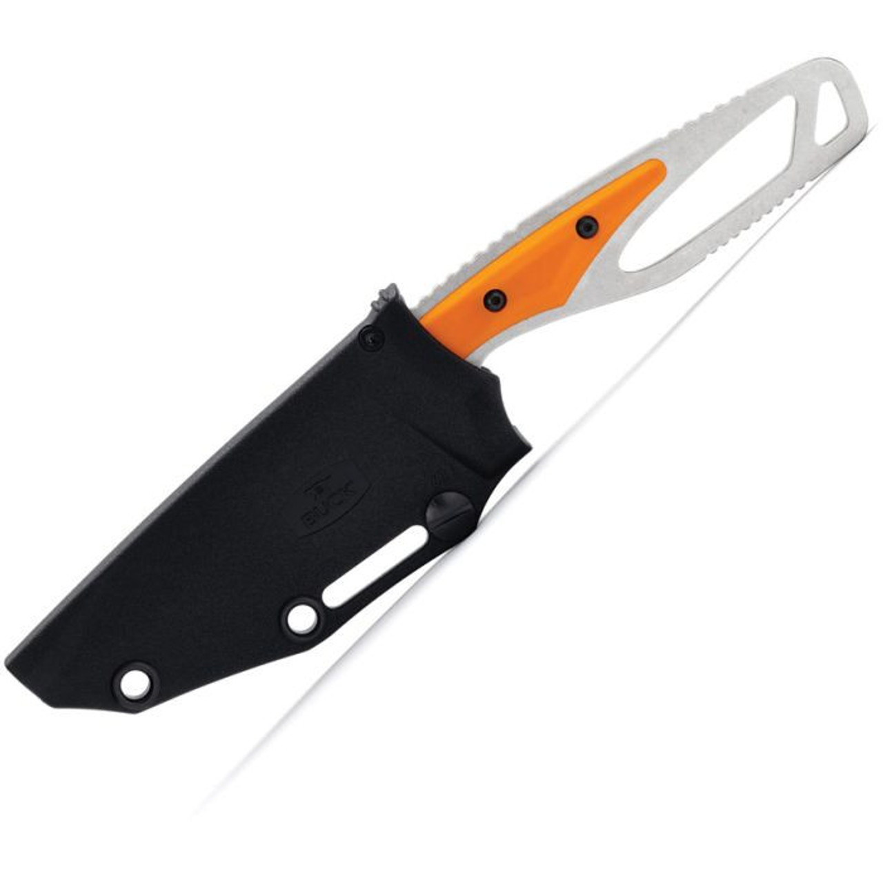 Buck Knives 631 PakLite 2.0 Field Knife (BU631ORS) 4" 420HC Stonewashed Drop Point Plain Blade, Orange Glass Filled Nylon Handle, Black Polypropylene Sheath