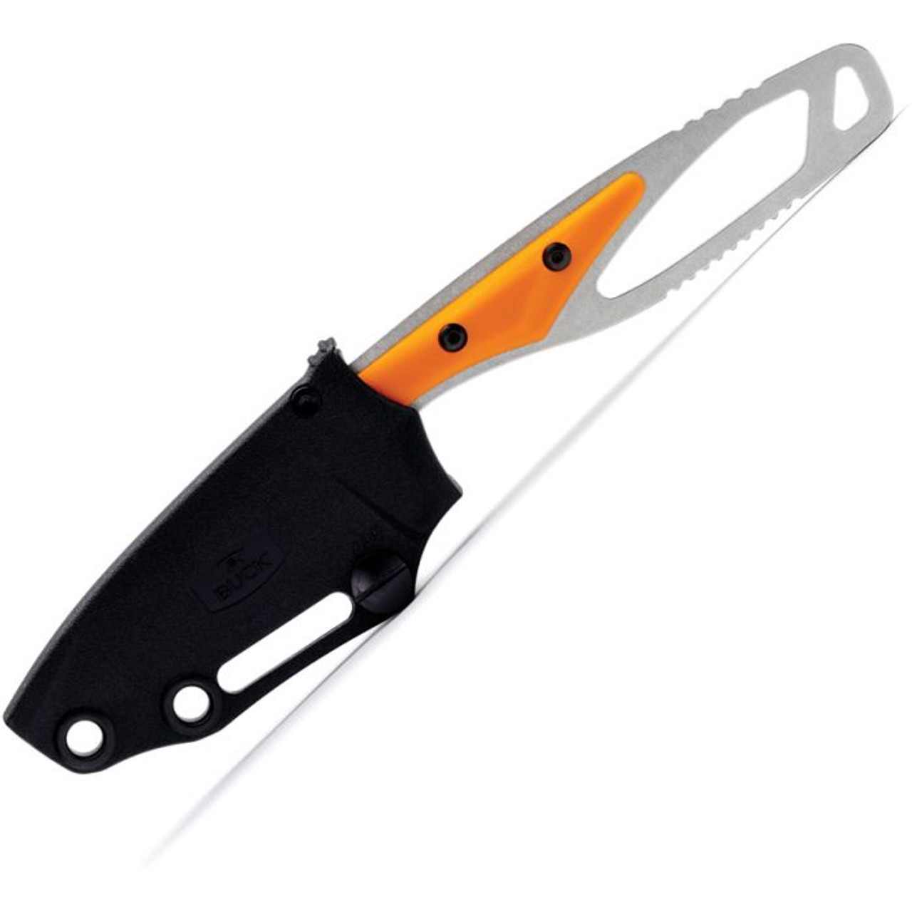 Buck Knives 636 PakLite 2.0 Cape Knife (BU635ORS) 2.75" 420HC Stonewashed Drop Point Plain Blade, Orange Glass Filled Nylon Handle, Black Polypropylene Sheath