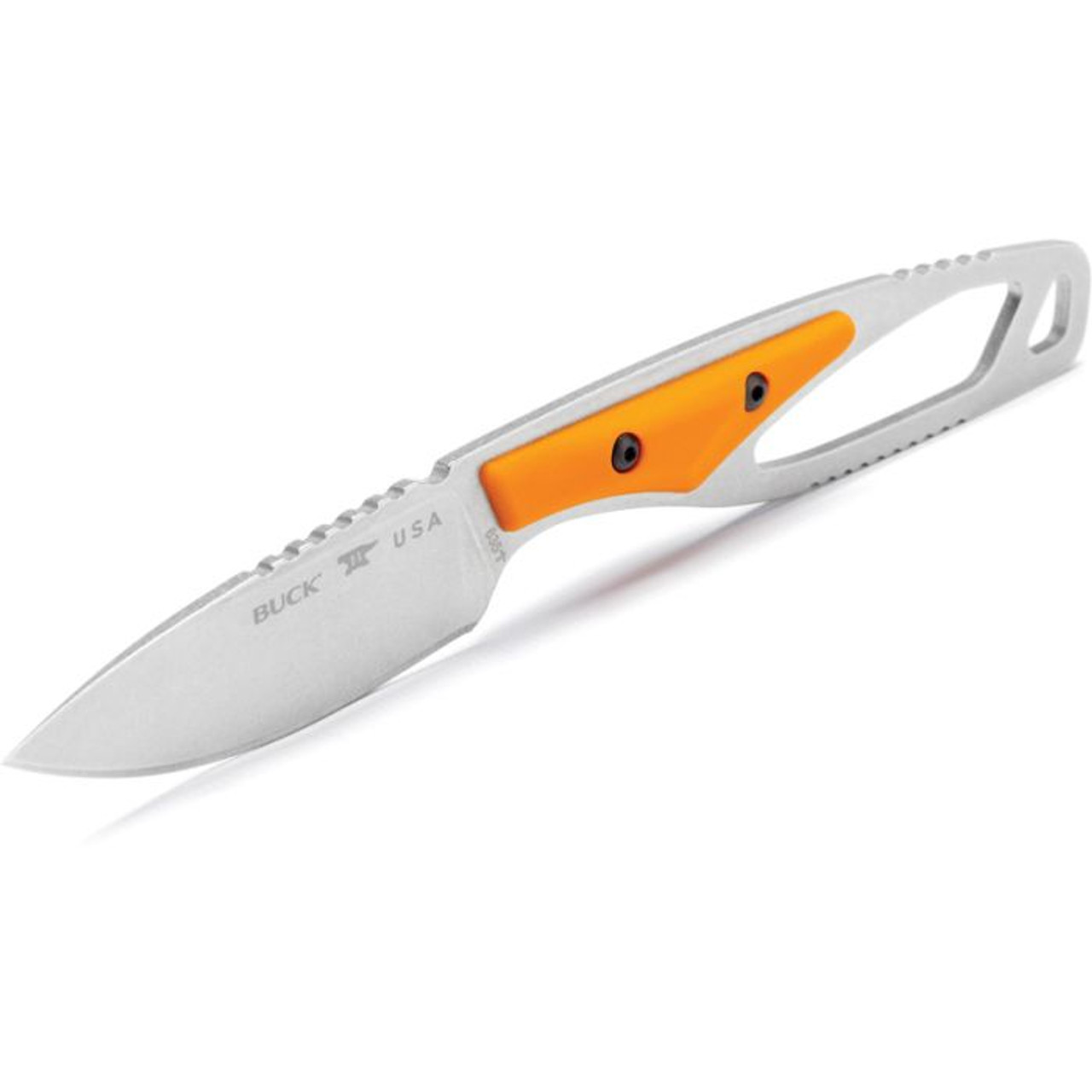 Buck Knives 636 PakLite 2.0 Cape Knife (BU635ORS) 2.75" 420HC Stonewashed Drop Point Plain Blade, Orange Glass Filled Nylon Handle, Black Polypropylene Sheath