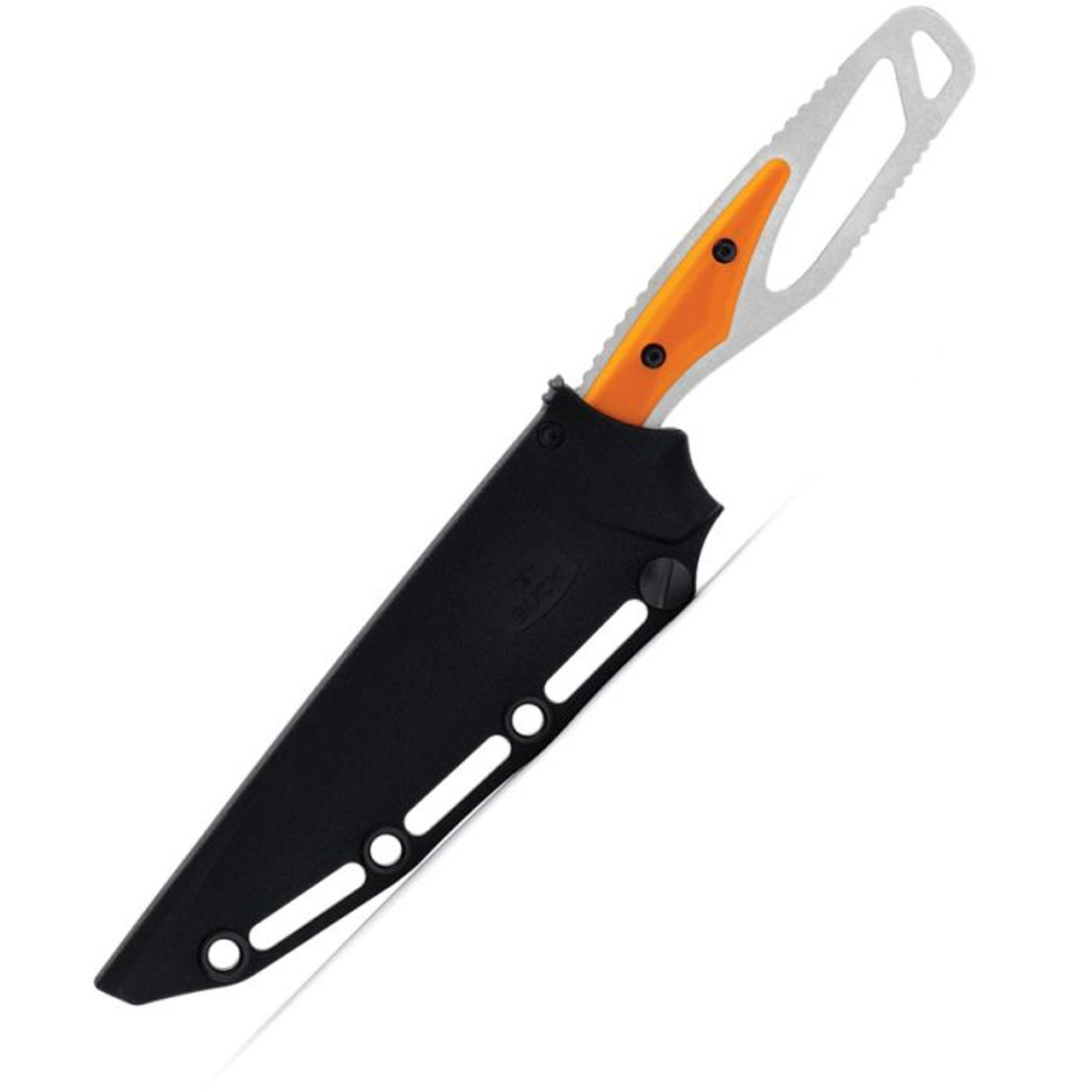 Buck Knives 636 Paklite 2.0 Processor (BU636ORS) 5.75" 420HC Stonewashed Boning Plain Blade, Orange Glass Filled Nylon Handle, Black Polypropylene Sheath