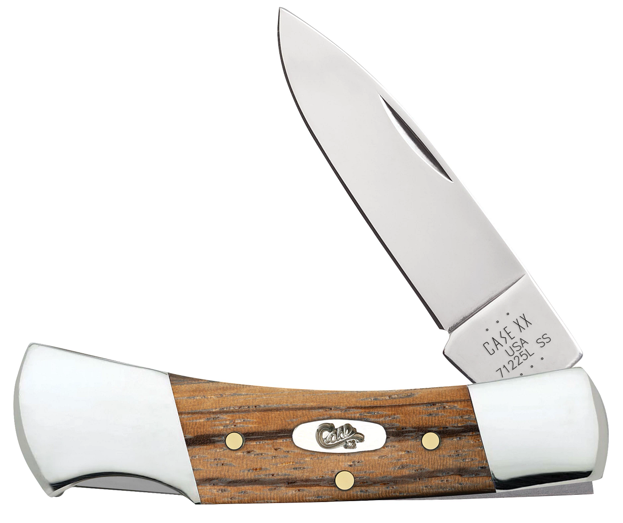 Case Lockback 25147 Smooth Natural Zebra Wood Handle (71225L SS)