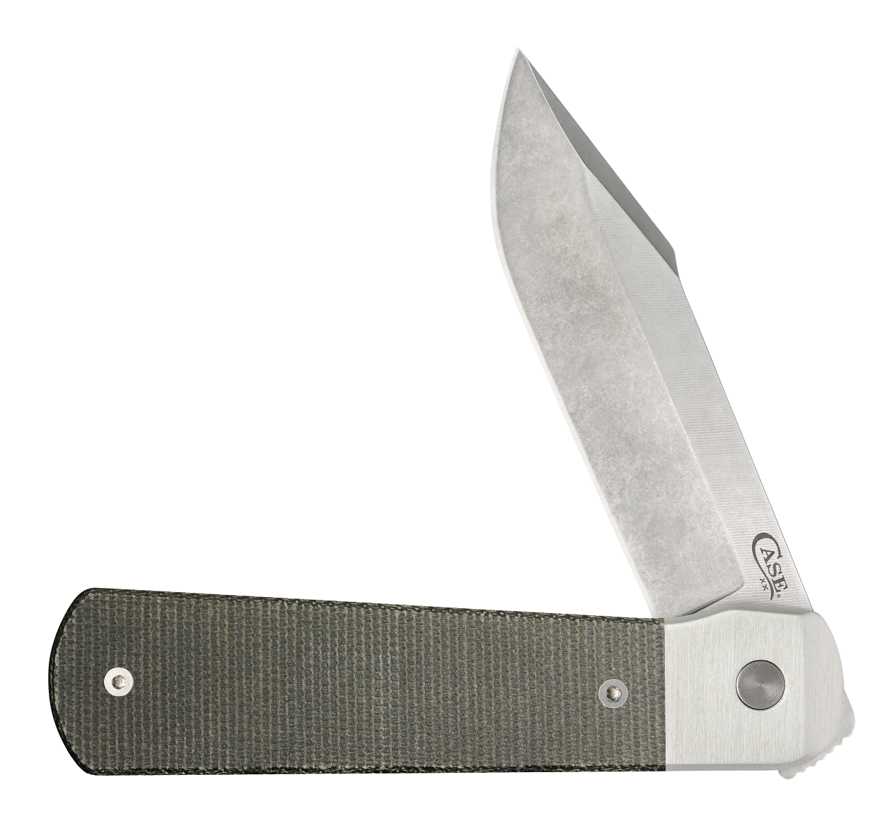 Case Bridgeline Longhouse 50911 Smooth Olive Drab Green Canvas Micarta (LONGHOUSE CPM20CV)