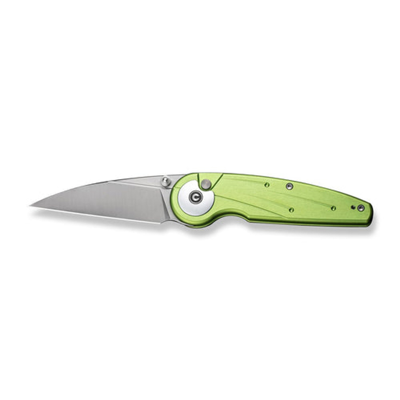 CIVIVI Knives Starflare (CIVC230523) 3.3" Nitro-V Satin Wharncliffe Plain Blade, Lime Green Aluminum Handle