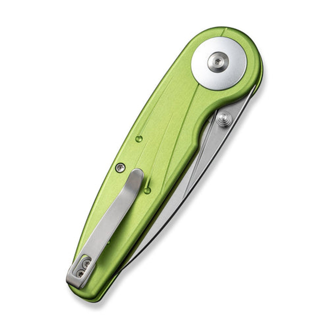 CIVIVI Knives Starflare (CIVC230523) 3.3" Nitro-V Satin Wharncliffe Plain Blade, Lime Green Aluminum Handle