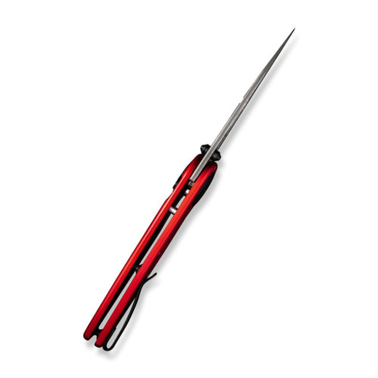 CIVIVI Knives Starflare (CIVC23052DS1) 3.3" Damascus Wharncliffe Plain Blade, Red Aluminum Handle