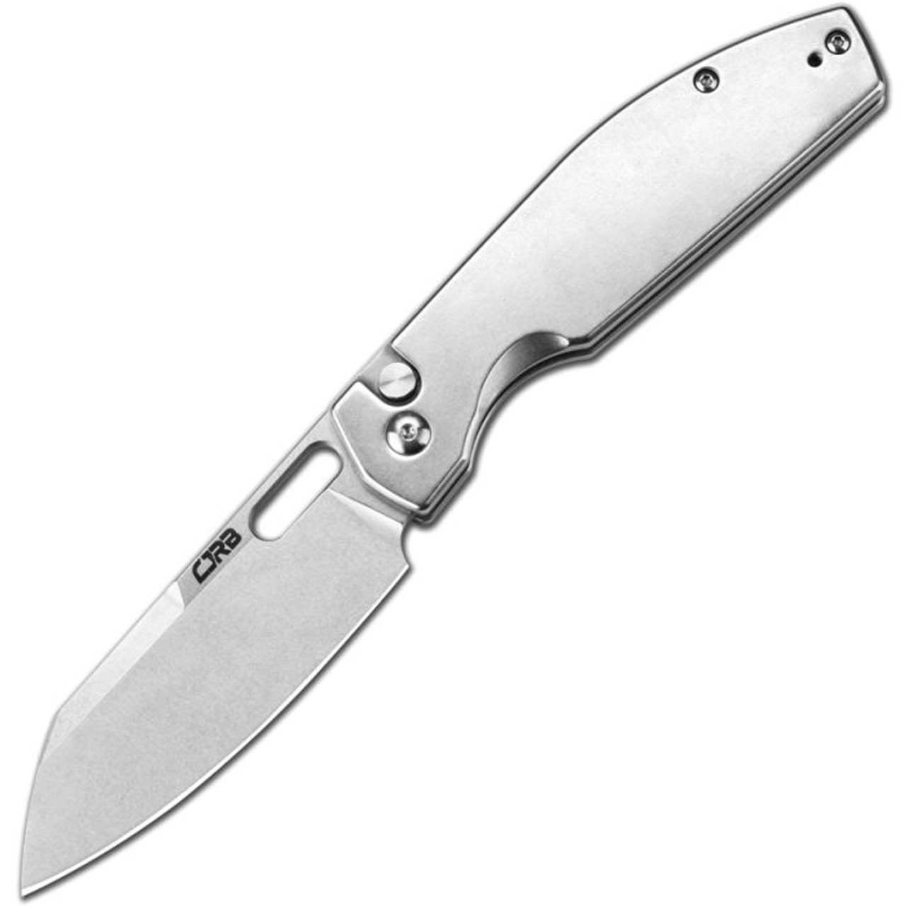 CJRB Ekko (J1929BST) 3.23" AR-RPM9 Stonewashed Wharncliffe Plain Blade, Stonewashed Stainless Steel Handle