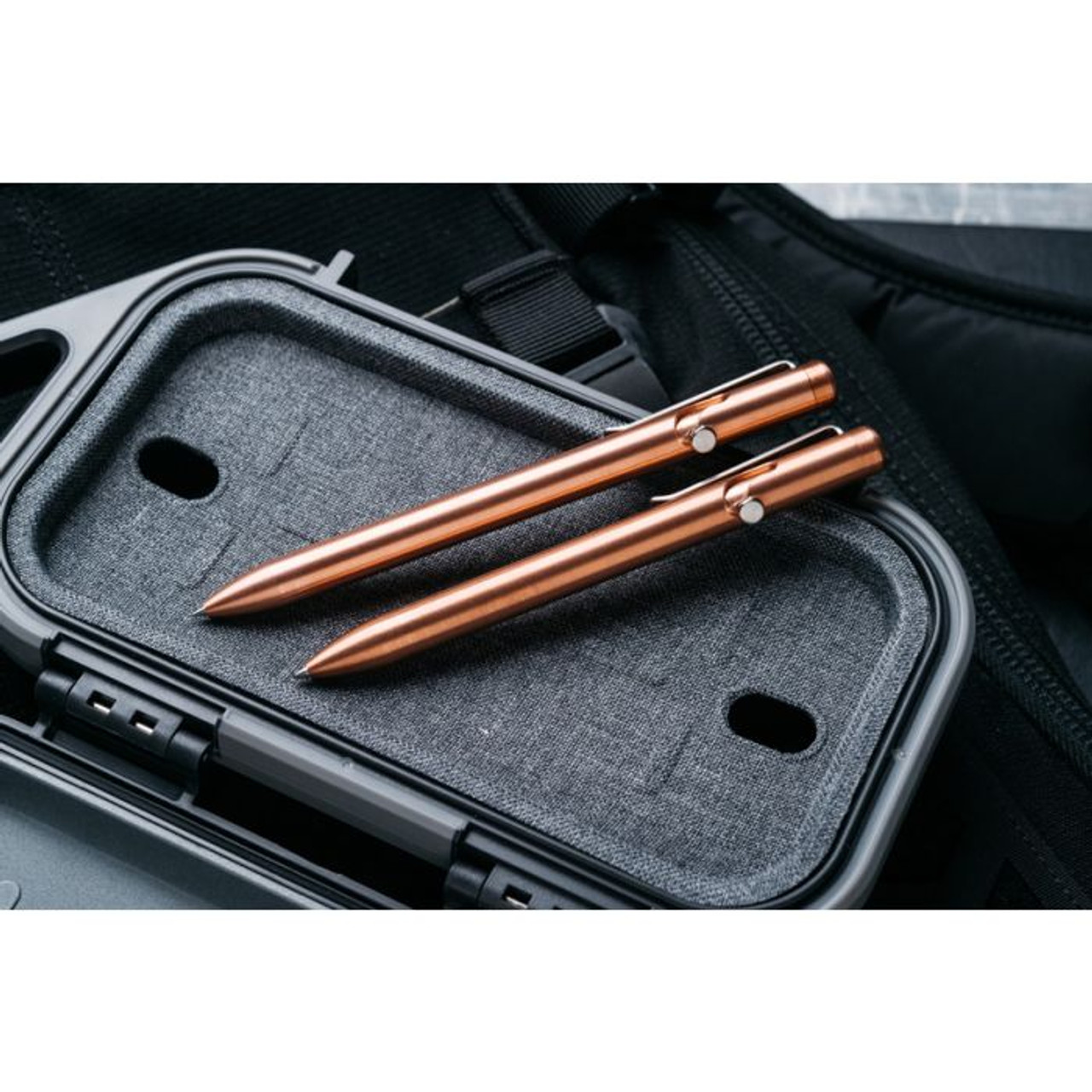 Tactile Turn Standard Bolt Action Pen (TTRBA1C) Zirblasted Copper Body, Titanium Bolt and Pocket Clip