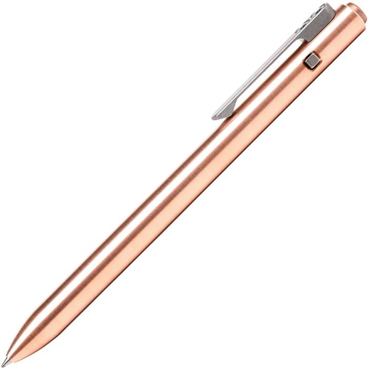 Tactile Turn Standard Side Click Pen (TTRSC1C) Satin Copper Body, Stonewashed Titanium Click Button and Pocket Clip