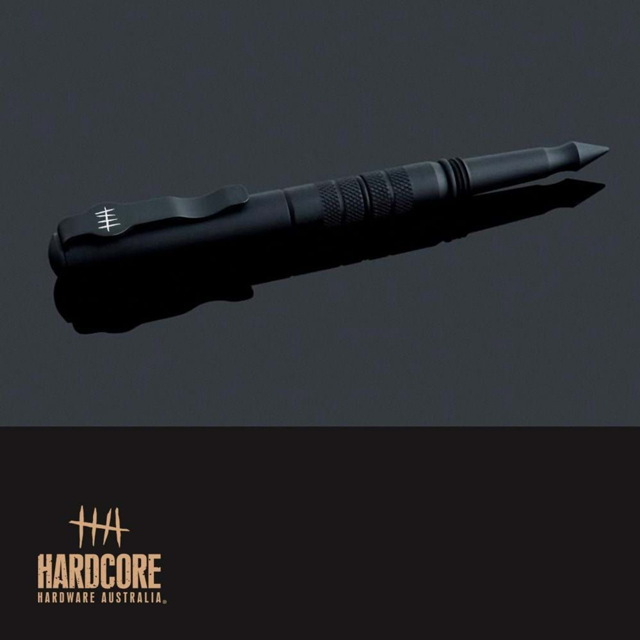 Hardcore Hardware Australia Tactical Pen (TWI01) 5.74" Black Non-Reflective Coated Aluminum Body and Cap