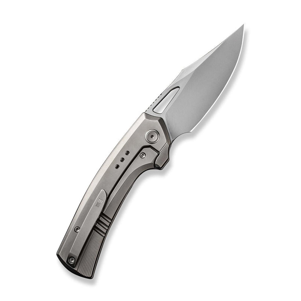 WE KNIFE Nefaris (WE22040D-2) 3.48" CPM-20CV Satin Clip Point Plain Blade, Titanium Handle