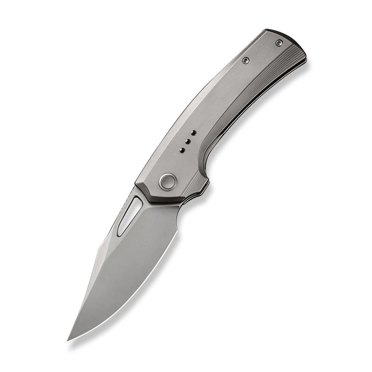 WE KNIFE Nefaris (WE22040D-2) 3.48" CPM-20CV Satin Clip Point Plain Blade, Titanium Handle