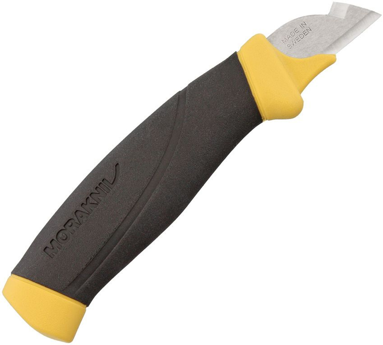 Mora Electrician Knife (FT01522) 1.75" Satin Stainless Steel Plain Blade, Black and Yellow Polypropylene Handle, Black Polymer Sheath