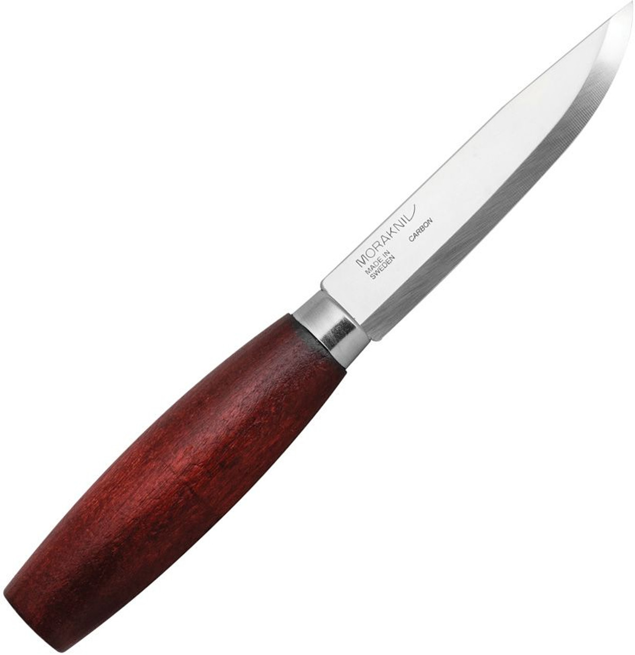 Mora Classic No 2 (FT02410) 4.0" Carbon Steel Satin Straight Back Plain Blade, Red Oiled Birch Handle