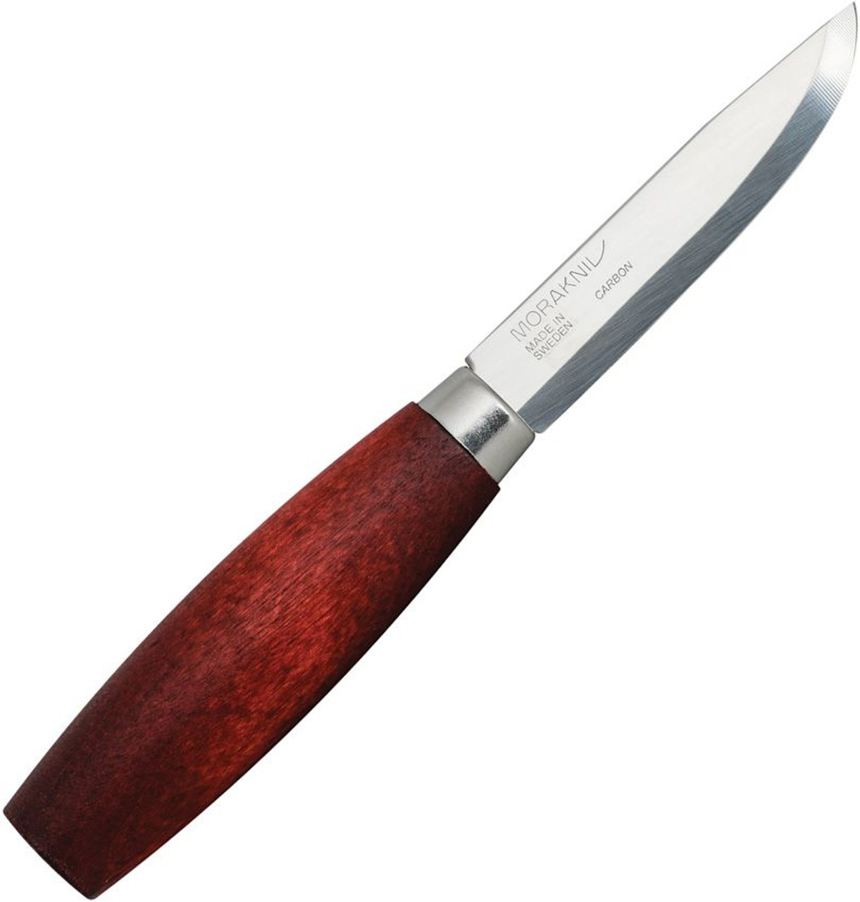 Mora Classic No 1 (FT02408) 3.0" Carbon Steel Satin Straight Back Plain Blade, Red Oiled Birch Handle