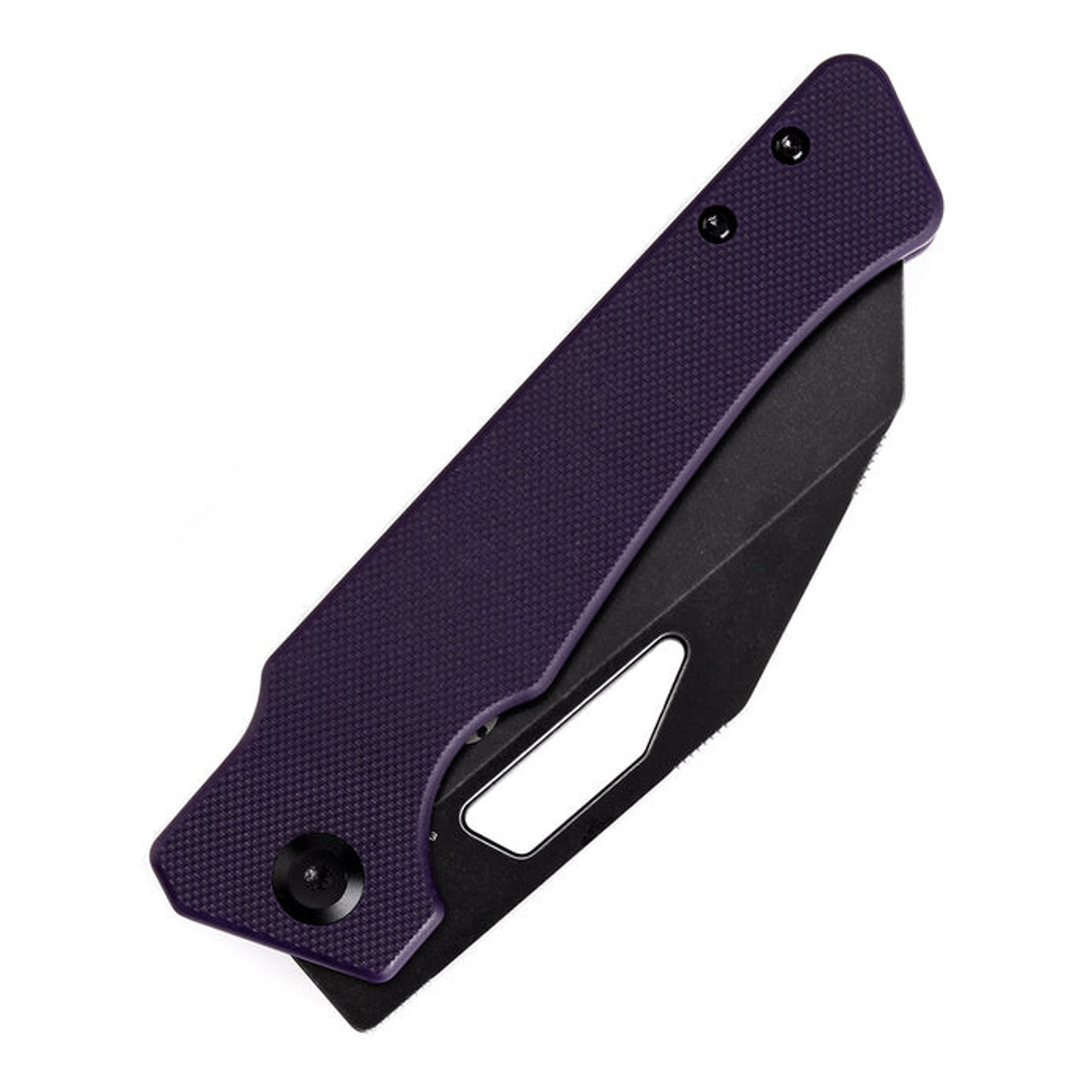 Kansept Knives Egress (KT1033A3) 3.47" 14C28N Black Stonewashed Reverse Tanto Plain Blade, Purple G-10 Handle