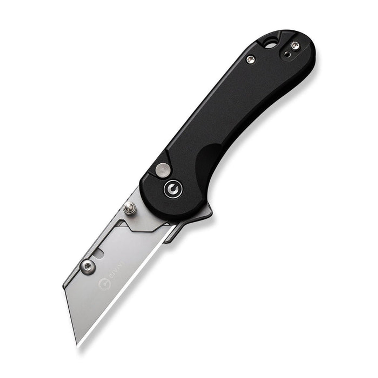 CIVIVI Elementum Utility (CIVC23039B1) 2.26" 6Cr Stonewashed Reverse Tanto Plain Blade, Black Aluminum Handle