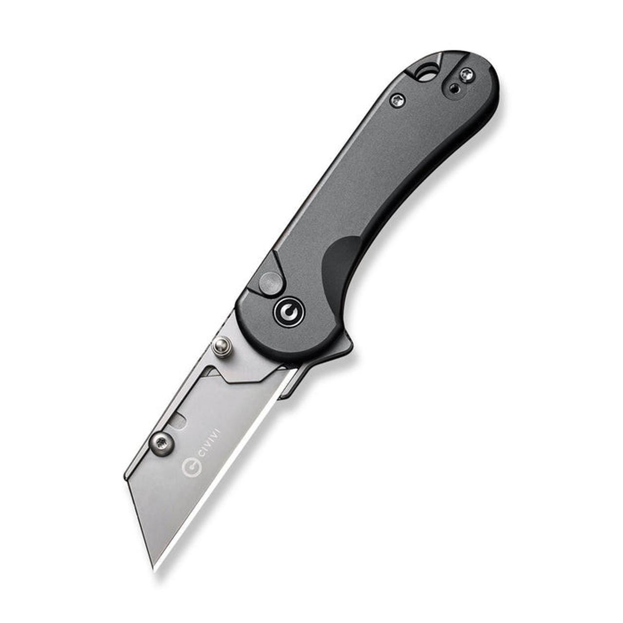 CIVIVI Elementum Utility (C23039B4) 2.26" 6Cr Stonewashed Reverse Tanto Plain Blade, Gray Aluminum Handle